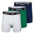 UMBRO Men's Athletic Stretch 6inch Boxer Briefs 3-Pack- Blue/White/Charcoal- L