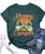 Happy Camper Shirt for Women Camping Tee Shirts Funny Cute Graphic Tee Short Sleeve Letter Print Casual Tee Tops-Green- Large-