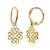 Yellow Gold Flashed Sterling Silver High Polished Celtic Love Knot Dangle Leverback Earrings