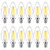 Defurhome E12 Candelabra LED Bulb- Equivalent to 60W- High CRI 95Plus- 550LM- Daylight White 5000K- Non-Dimmable- C35 Candle Light Bulbs- Decorative Filament Glass Bulb- 12 Pack