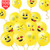 PROLOSO 12" Emoji Balloons Smiley Face Expression Latex Jumbo 100 Packs| Emoji Themed Party Supplies