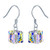 MicLee 925 Sterling Silver Austrian Crystal Dangle Earrings Cubic Shape Ear Jewelry for Women with Gift Box