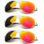 zeroUV - Premium Full Mirrored Aviator Sunglasses w/Flash Mirror Lens -3-Pack Silver | Orange-