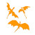 Overly Attached Decals 3 Dragons Flying Vinyl Decal for Car Truck Glass Window Laptop Electronics - 10inch Orange