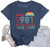 40th Birthday Gift T-Shirt Retro Birthday Shirt Vintage 1980 Original Parts Shirt -Blue- M-