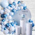 DUILE 115PC Blue Balloon Garland Arch Kit Metallic Chrome Baby Blue White and Silver Confetti Latex Balloons for Wedding Bridal Shower birthday balloons boy Party Baby Shower Decoration