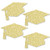 Gold Glitter Grad Cap - No-Mess Real Gold Glitter Cut-Outs - Graduation Party Confetti - Set of 24