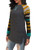Women's Fall Long Sleeve Side Split Loose Casual Pullover Tunic Tops -Yellow Grey- L-