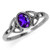 Silvershake Natural African Amethyst White Gold Plated 925 Sterling Silver Triquetra Celtic Knot Ring Size 3.5
