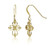 Yellow Gold Flashed Sterling Silver Celtic Filigree Cross Dangle Earrings