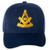 Artisan Owl Past Master Mason Embroidered Navy Blue Adjustable Men's Baseball Cap