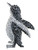 Alilang Silvery Tone Black Crystal Clear Colored Rhinestones Penguin Bird Brooch Pin