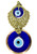 Evil Eye Wall Hanging- Special Production Large Double Blue Glass Ornament with Golden Silvery Threads - Turkish Greek Eye - Nazar Bead - Evil Eye Wall Decor - Jewish Good Luck House Charm