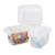 CadineUS 2 L Storage Bins- 6 Pack Small Boxes with Lids- Clear Plastic Boxes