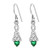 925 Sterling Silver Celtic Knot Lever-Back Drop Earrings- Emerald Dangle Earrings- May Birthstone Drop Earrings- Love Knot Dangle Earrings for Women Girls