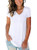 FOWSMON Womens Tops Casual V Neck Short Sleeve Basic Tee Shirts White M