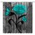 Teal Rose Shower Curtain Vintage Gray Wooden Board Romance Rose Flower Butterfly Rustic 3D Creative Fabric Bathroom Decor Sets with 12 Hooks-71X71 Inchs?Blue Grey