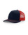 RICHARDSON Twill Mesh Back Trucker Snapback Hat - Navy/Red