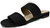 Womens Two-Strap Low Heel Flat Slip-on Slide Sandal- Black- 6