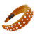 Sayhi Fashion Sponge Velvet Pearl Hairband Women Hair Head Hoop Girls Sweet Headband Hair Accessory Knot Turban Headband -Orange-free size-