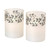 Lumabase Battery Operated LED Glass Candles with Moving Flame-Garland- Silver- Set of 2- 15202
