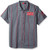 Coca-Cola Men's Striped Button Up Work Shirt with Logo Patch- Grey/Red- Large