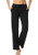 Air Curvey Womens Pajama Pants Wide Leg Casual Lounge Pants with Pocket Black M