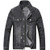 LZLER Jean Jacket for Men- Classic Ripped Slim Denim Jacket with Holes -Black030- Medium-