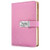 ARRLSDB A5 PU Leather Password Journal with Lock Creative Password Notebook Locking Student Handbook Notepad and Journal Diary -Pink-