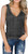 Chuanqi Womens Tank Tops V Neck Loose Fit Sleeveless Casual Summer Long Tunic Shirts -Large- Dark Grey-
