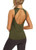 Mippo Workout Tank Tops for Women Open Back Yoga Tops Backless Workout Shirts Muscle Tank Athletic Running Gym Tank Tops Loose Fit Sports Gym Clothes for Women Army Green S