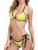 7TH SUMMER Women's Triangle Bikini Set- Tie Side Bottom Triangle Bikini Swimsuits -Canary Yellow- M-