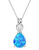 Blue Opal Necklace Pendant Sterling Silver Teardrop October Birthstone Infinity Jewelry for Women 18 inch