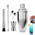 Cocktail Shaker Set 6 Pcs Stainless Steel Bartender Kit Bar Tools with Martini Shaker- Jigger- Muddler- Mixing Spoon- 2 liquor pourers- Professional Bartender Drink Making Tools