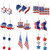 9 Pairs Patriotic Earrings American Flag Earrings 4th of July Earrings Star Heart Dangle Drop Earrings Patriotic Dangle Earring for Women Girls Independence Day