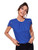 Romwe Women's Casual Short Sleeve Crew Neck Keyhole Back Work Office Blouse Tops Royal Blue M