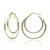 Yellow Gold Flashed Sterling Silver Double Circle Round-Tube Polished Hoop Earrings- 30mm