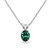 Sterling Silver Green 8x6mm Oval-Cut Solitaire Pendant Necklace Made with Swarovski Crystals