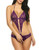 Avidlove Womens Lingerie Mini Teddy Sexy Halter Bodysuit One Piece Lace Babydoll Purple