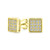 Geometric Square Shaped Cubic Zirconia Micro Pave CZ Stud Earrings For Men For Women 14K Gold Plated Sterling Silver 6MM
