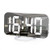 Digital Alarm Clock- 6inch Large Mirror Surface LED Clocks with Dual USB Charger Ports- Auto/Custom Brightness-Easy Snooze Function- Alarm Clocks for Bedrooms Nightstand -White-