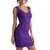 Fisoew Women Basic Bodycon Sexy Mini Dress V-Neck Sleeveless Casual Summer Knitted Club Party Bodycon Slim Purple