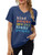 Kind People are My Kinda People T-Shirt Letter Print Graphic Shirts Short Sleeve Casual Tee Tops V Neck Blouse Blue