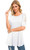 Afibi Short Sleeve Loose Lace Shoulder Tunic Tops for Leggings for Women -Medium- White-