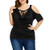 Goddessvan Plus Size Top-Women Cold Shoulder Lace Tunic Tops Summer Short Sleeve Basic T Shirts Blouse Black