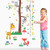 Wall Sticker Lovely Owls Monkey Giraffe Tree Height Measure Stickers for Kids Rooms Decor Cartoon Animals Growth Chart Decals Mural