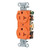 Wiring Device-Kellems Hubbell-Pro IG5352 1-Phase Duplex Isolated Ground Heavy Duty Straight Blade Receptacle- 125 VAC- 20 A- 2 Poles- 3 Wires- Orange