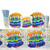 Cake Surprise Birthday Party Supplies Pack for 16 Guests: Straws, Dinner Plates, Luncheon Napkins, Cups, and Table Cover