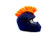 Bright Orange Fluorescent Motorcycle Mohawk Ski Snowboard Helmet Mohawk w/Sticky Adhesive