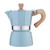 MERIGLARE 3Cups/6Cups Classic Stovetop Espresso Maker Espresso Cup Moka Pot Espresso Maker Stovetop Espresso Maker for Great Flavored Strong Espresso - Lake Blue 150ml